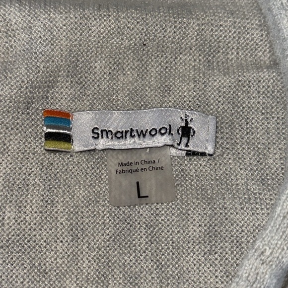 Smartwool Edgewood Light Gray Colorblock Wrap Cardigan Sweater - Picture 5 of 6